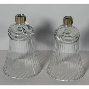 2 pc Vtg Home interiors RENAISSANCE Clear Glass Votive Peg Cup Candle Holders
